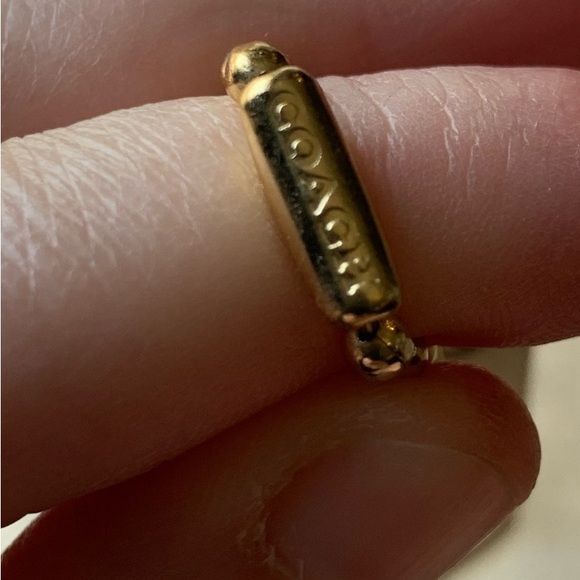 NEW AUTHENTIC COACH GOLD HANGTAG WITH COACH BALL CHAIN - Picture 3 of 3